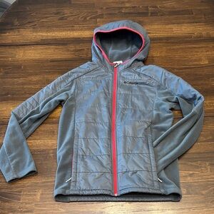 Columbia Charcoal and Red Hooded Jacket